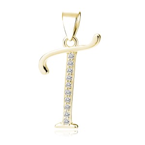 Pandantiv placat cu aur galben initiala litera T din argint cu pietre DiAmanti LZ0002G_T-DIA (Argint 925‰ 0,8 g.) Pandantiv placat cu aur galben initiala litera T din argint cu pietre DiAmanti LZ0002G_T-DIA (Argint 925‰ 0,8 g.)